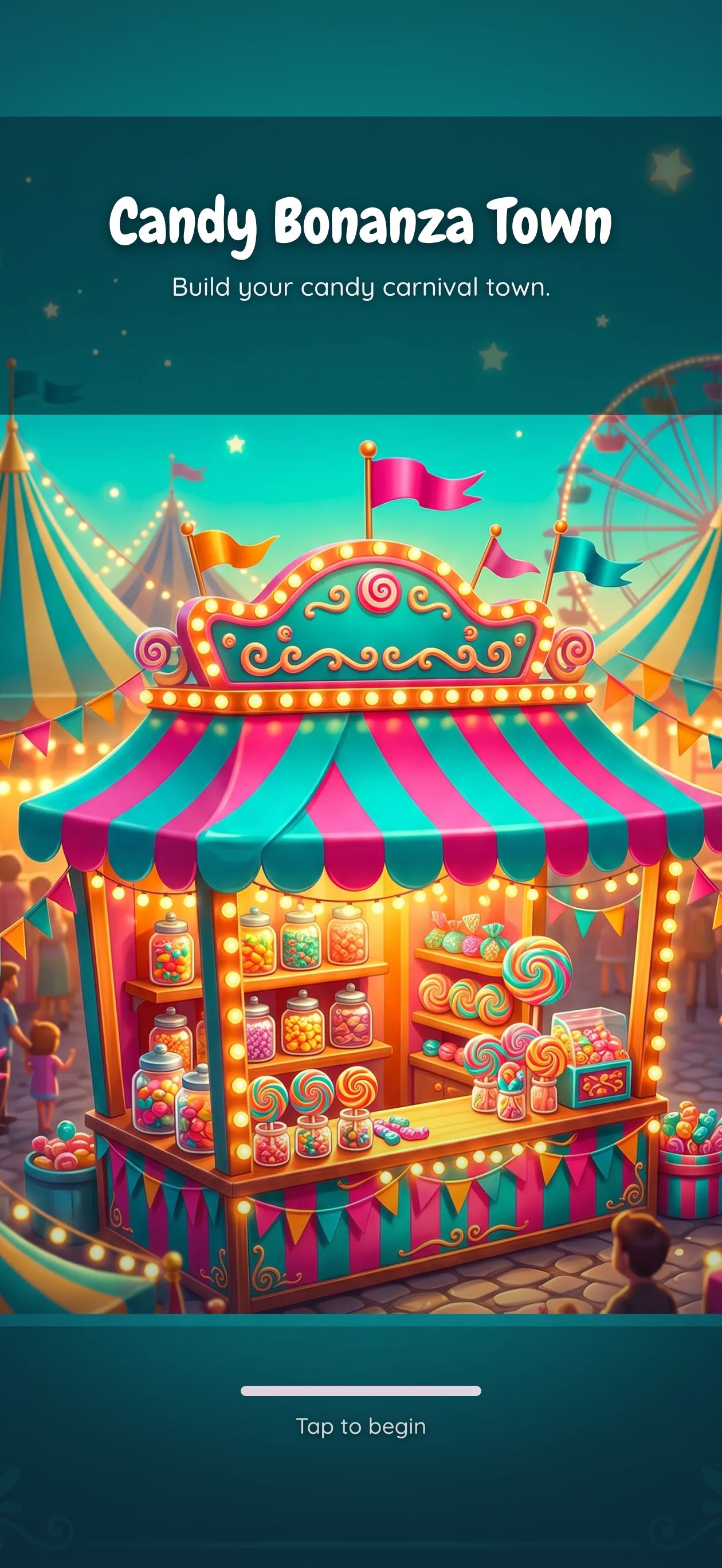 Splash &mdash; the candy carnival stall at sunset