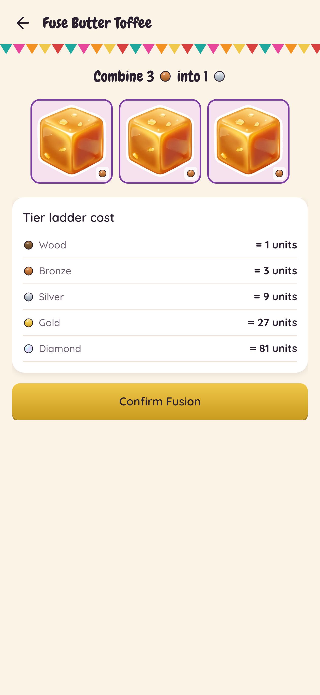Fusion &mdash; three sweets combine to the next tier